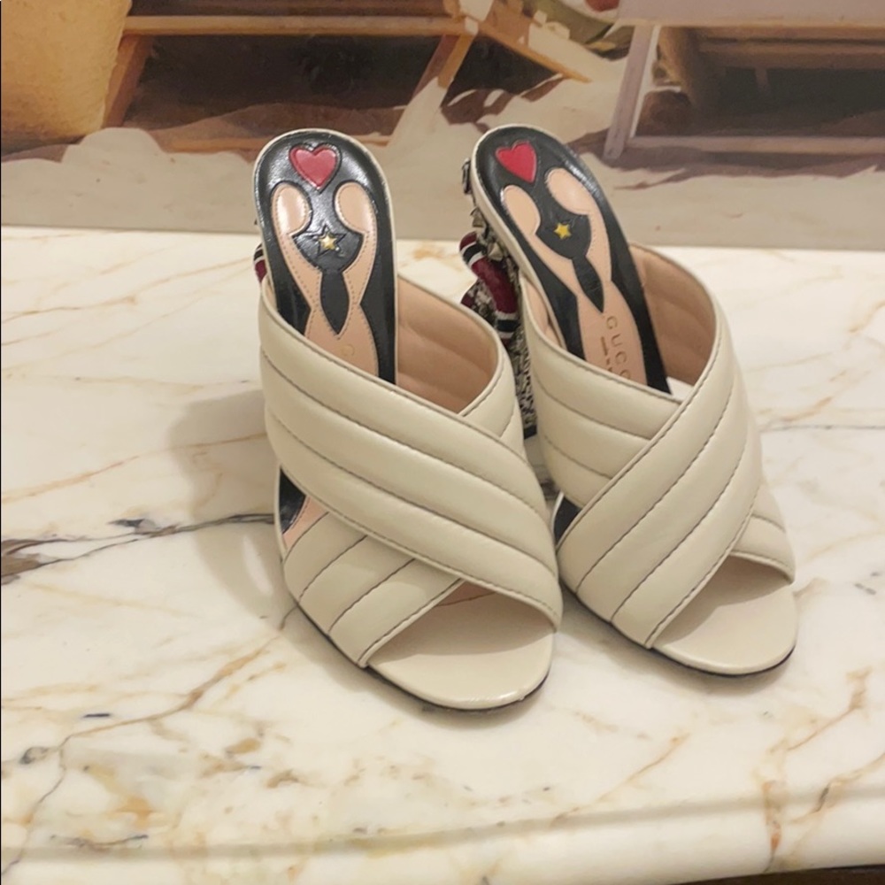 Gucci Malaga kid cross over slide sandals
